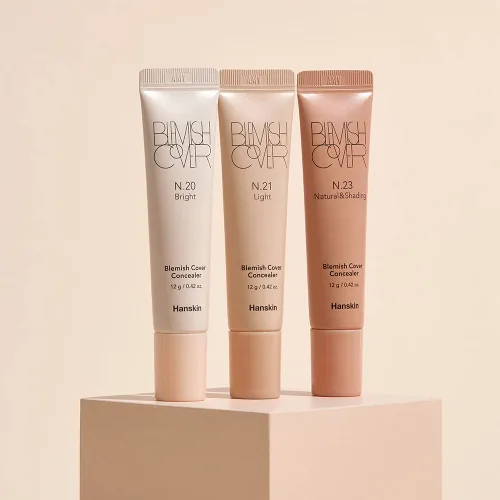 Vista 2 de Hanskin Corrector de cobertura completa de imperfecciones, iluminador debajo de los ojos, oculta e ilumina las ojeras, fórmula cremosa semimate