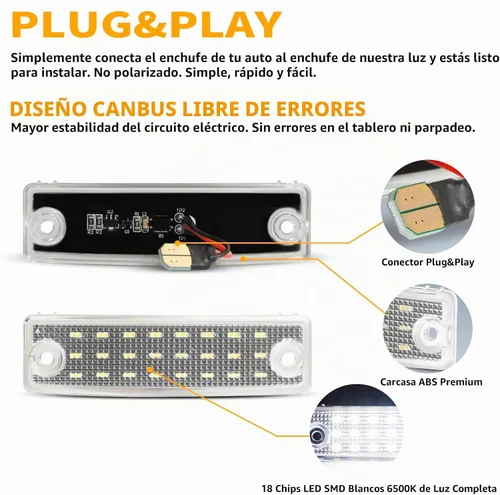 Vista 4 de Gempro Conjunto de Luz LED para Placa de Matrícula Montaje de Lámparas de Etiqueta de Parachoques Trasero para 1996-2023 4Runner 2008-2022 Sequoia