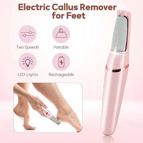 Vista 2 de Removedor de Callos para Pies, ZABOUL Removedor de Callos Eléctrico para Pies Recargable Herramientas de Pedicura Varita de Pedicura Suave Lima