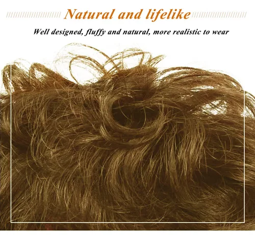 Vista 5 de Peluca de repuesto para cabello rizado, peluca de cabello humano corto con clip, pieza de cabello ondulado para mujeres con pérdida de cabello