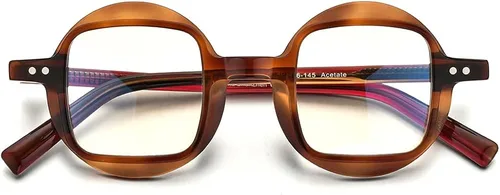Vista 4 de HEPIDEM Marco de lentes de acetato para hombre lentes ópticos retro redondos cuadrados