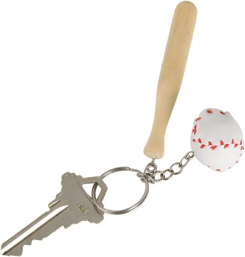 Vista 3 de Playo Llavero con bate de béisbol12Deportes Mochila ClipsGran Deporte Party Favorsrecuerdos de béisbol