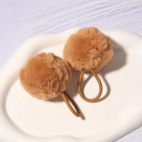 Vista 4 de SUSULU Bandas elásticas de pelo sintético de conejo con pompón para mujer, banda de goma con soporte de cola de caballo de 2.0 in, accesorios 6