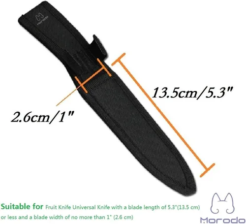 Vista 3 de Cuchillo de fruta de 3.5 a 5.3 pulgadas, cuchillo universal, funda de vaina (nailon negro)