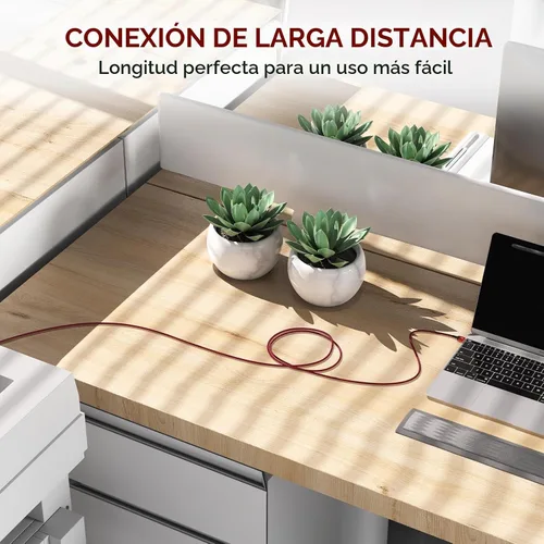Vista 3 de Cable de impresora de 6 pies, USB A a B 2.0, cable de impresora USB trenzado de nailon de alta velocidad, cable MIDI USB compatible con HP, Epson
