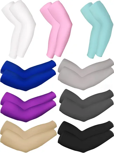 Vista 9 de Bememo 9 pares de mangas de protección UV, mangas de enfriamiento largas para brazos para hombres y mujeres