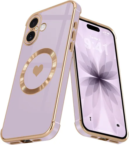 Vista 50 de Funda magnética para iPhone 13, para mujeres y niñas, chapado de lujo, lindo corazón de amor, cubierta trasera suave, protección completa de lente