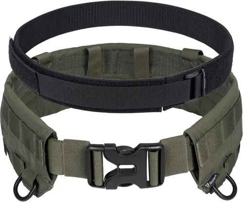 Vista 7 de IDOGEAR Cinturón táctico MOLLE cinturón militar modular Rigger's Belt Cinturón de combate ajustable con cinturón interior y cinturón exterior Set