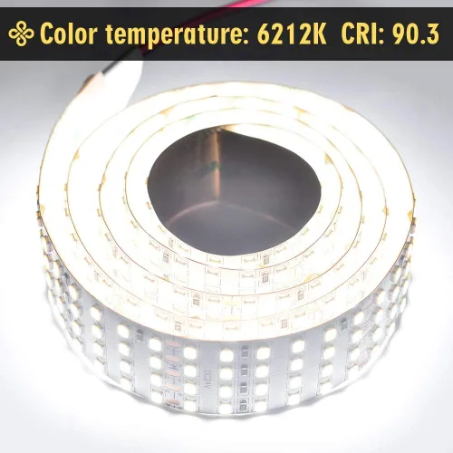 Vista 4 de Tira de Luz LED Blanca 2835 CRI Alto 90 - Luz de Tira LED Flexible de Cuatro Filas de Color Brillante 24V - IP20 - 3,530 lm/m para Iluminación