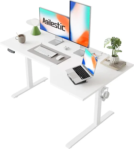 Vista 15 de Agilestic - Escritorio Eléctrico de Pie, Escritorio Ajustable en Altura de 55 Pulgadas en Forma de L, Escritorio para Sentarse y Pararse