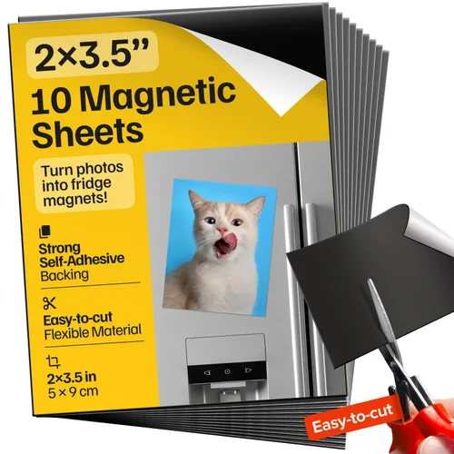Vista 14 de Hojas magnéticas adhesivas autoadhesivas fuertes 4 piezas (22x28 cm/8.5x11") – Papel magnético personalizable para fotos, imanes adhesivos