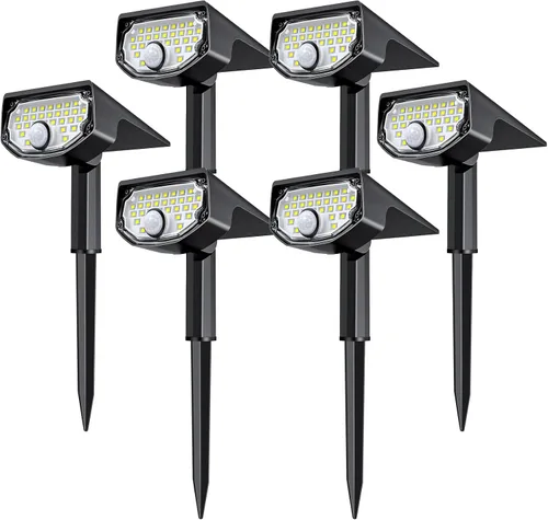 Vista 9 de AloftSun Luces solares con sensor de movimiento para exteriores, luces impermeables con sensor de movimiento, 30 LED/3 modos de iluminación solar