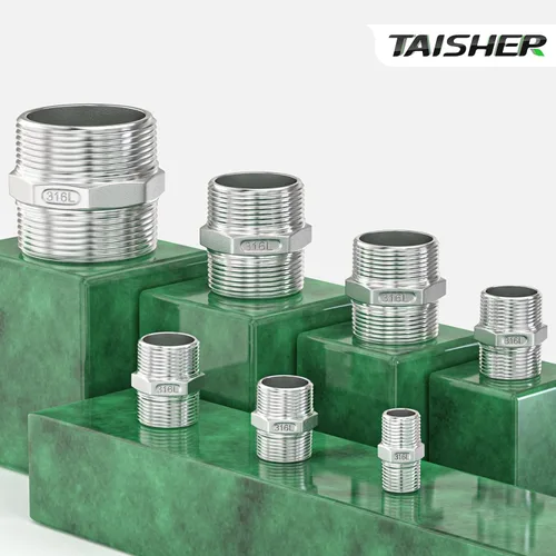 Vista 8 de TAISHER 10 pezones hexagonales 316L, montaje de tubería 3/8 "macho NPT