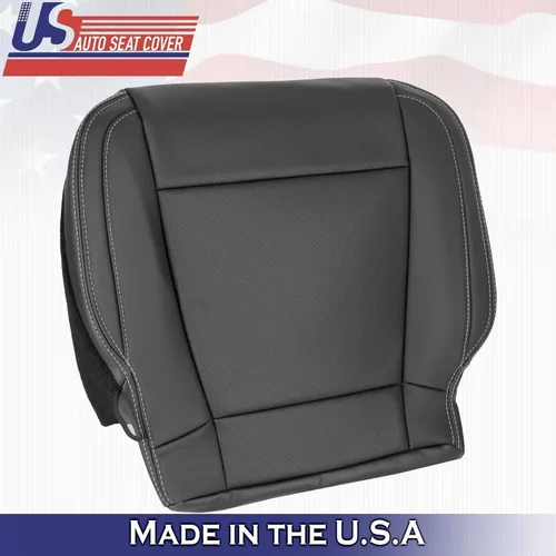 Vista 6 de U.S.AutoSeatCover 2017 para Ford F150 Lariat Driver & Passenger Bottom Perf Fundas de asiento de cuero BLK