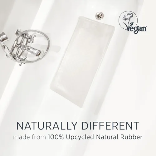 Vista 2 de HEVEA Tapete de baño grande de goma natural, reciclado, diseño danés, antideslizante, 299 ventosas, tapete de ducha seguro y amigable para todas
