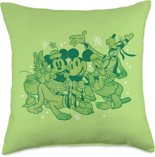 Vista 5 de Disney Mickey and Friends - Almohada verde para el día de San Patricio, 16.0 x 16.0 in, multicolor
