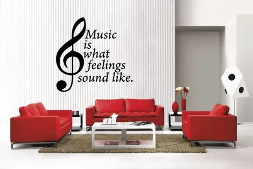 Vista 5 de Calcomanía de vinilo removible estilo música Home Décor, tamaño grande, 6076675