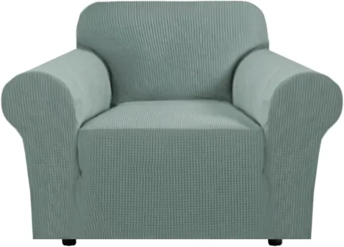 Vista 55 de H.VERSAILTEX Funda elástica para sofá, fundas suaves para muebles de 3 cojines, con tela jacquard gruesa a cuadros con parte inferior elástica, sofá