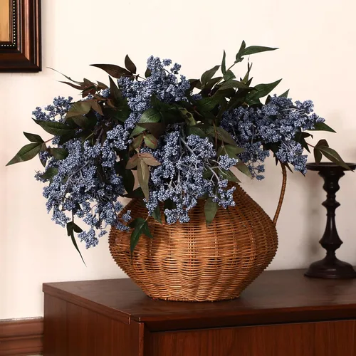 Vista 11 de Zeyune 3 tallos de bayas artificiales de 35 pulgadas, decoración