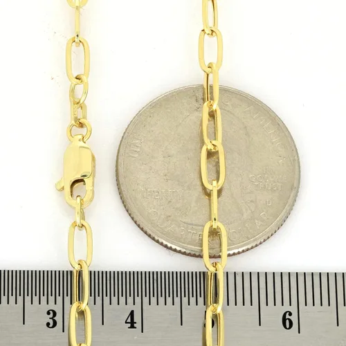 Vista 4 de Nuragold Pulsera de cadena de eslabones de cable Rolo alargada de oro amarillo de 10 quilates de 0.118 in, joyería para mujer, cierre de langosta