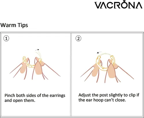 Vista 7 de VACRONA - Aretes tipo arracada de aro para mujer, chapados en oro de 14 quilates, diseño de Huggie