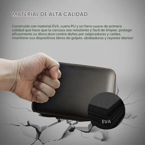 Vista 4 de Estuche de transporte para disco duro, organizador de almacenamiento, bolsa de transporte universal compatible con Western Digital WD Elements