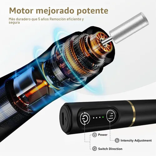 Vista 5 de TUOBEO - Kit de lima de uñas eléctrica para taladro de uñas inalámbrico, juego de archivos electrónicos recargables Negro