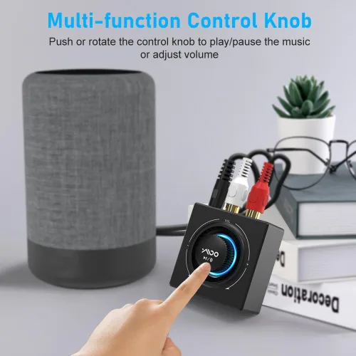 Vista 6 de YMOO B06T3 - Receptor inalámbrico Bluetooth con aumento de voz, soporte para streaming estéreo en el hogar, altavoz de sonido