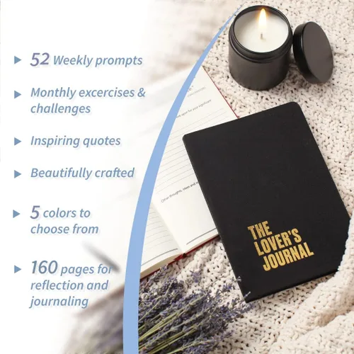 Vista 2 de The Lovers Journal - Diario para parejas, diario de matrimonio con indicaciones interactivas, citas motivacionales Diario guiado para parejas