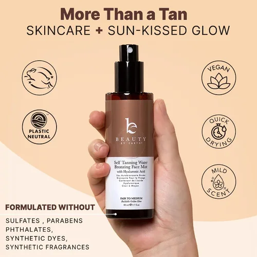 Vista 4 de Spray bronceador facial bronceador, agua de bronceado facial sin sol, fabricado en Estados Unidos con ingredientes naturales y orgánicos