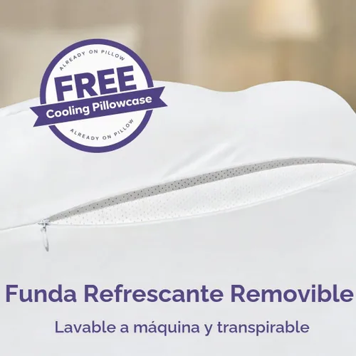 Vista 8 de Mellow Almohada Cloud Alignment – Soporte ergonómico para alineación de cuello y columna, doble altura, relleno ajustable, funda lavable a máquina
