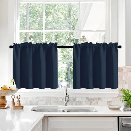 Vista 228 de Deconovo Cortinas opacas, aislamiento térmico, dobladillo para barra, reducción de ruido, certificado Oeko-TEX, cortinas de oscurecimiento