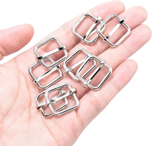 Vista 27 de CooBigo Paquete de 25 hebillas deslizantes ajustables de metal de 1 pulgada, ajustador rectangular Tri-Glide, deslizador de correa de tirantes