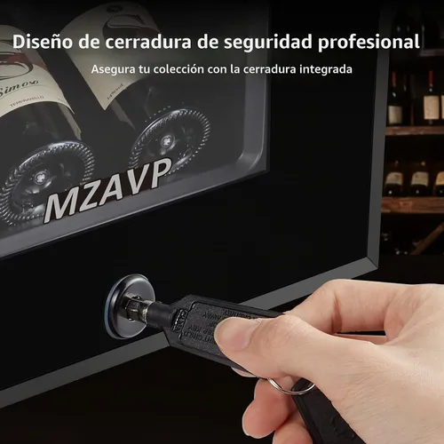 Vista 4 de Mini Refrigerador de Vino, Refrigerador Enfriador de Vino de 12 Botellas, Bodega de Vino Independiente para Vino Rojo y Blanco, Control