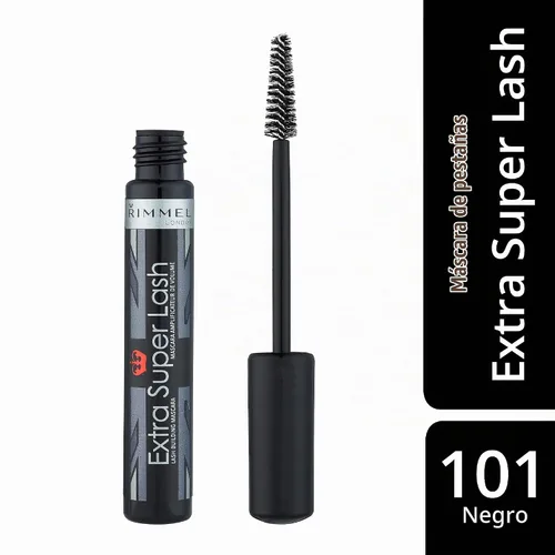 Vista 2 de Rimmel Máscara de pestañas Extra Super Lash Negro, 0.27 onzas líquidas (paquete de 2)