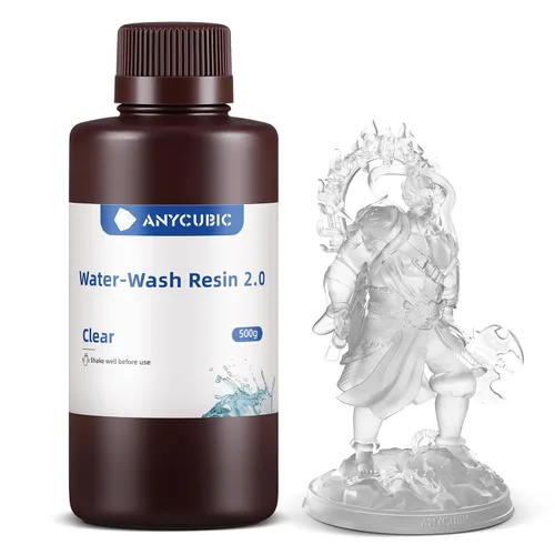 Vista 16 de ANYCUBIC Resina de impresora 3D lavable al agua 2.0, resina 3D de alta precisión de 405 nm, resina de fotopolímero de baja contracción para Gris