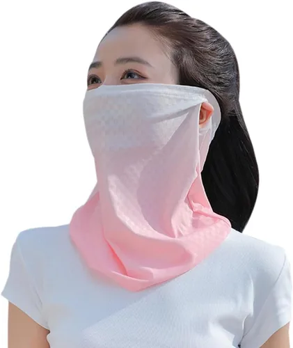 Vista 9 de Protector facial unisex UV multiusos protector para el cuello, polaina elástica para la cara con bucles para las orejas