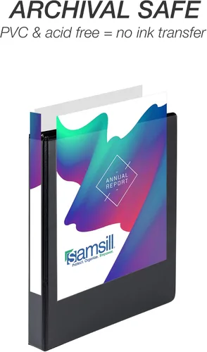 Vista 6 de Samsill Durable - carpeta negra redonda de cartón, Negro