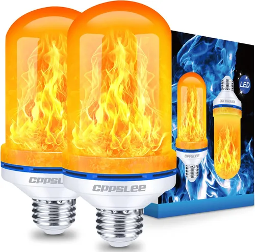 Vista 10 de CPPSLEE - Bombillas LED de llama mejoradas, bombillas parpadeantes de 4 modos, bombilla de llama de base E26 para decoraciones de Halloween al aire