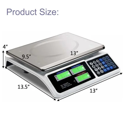 Vista 5 de Báscula comercial, 88.2 lbs/88 lB Escala de cálculo de precio digital Peso de alimentos Báscula de cocina de alimentos para contar productos