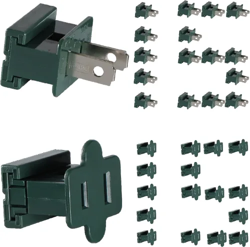 Vista 15 de SPT-1 Vampire Plugs 20 piezas Negro – Enchufe deslizante hembra y macho, enchufe eléctrico de repuesto para luces de decoración de Navidad