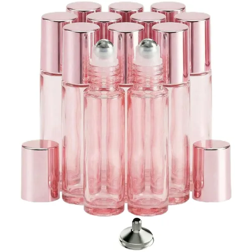 Vista 28 de PrettyCare 6 piezas, botellas roll-on de 10 ml para aceites esenciales con bola de rodillo de acero inoxidable - Botellas rellenables a prueba