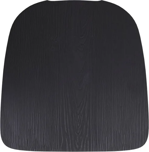 Vista 8 de BizChair Juego de 4 asientos de madera de poliresina, poliestireno negro, bordes redondeados para mayor comodidad, para sillas y taburetes de metal