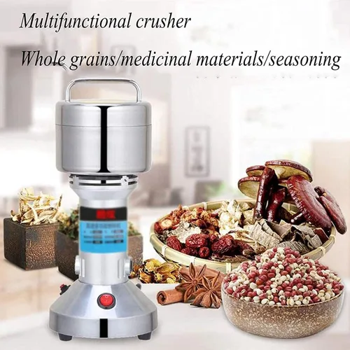 Vista 2 de Molinillo eléctrico portátil de grano de cereales, 02 máquina de polvo de alta velocidad, 28000 RPM de acero inoxidable 3 cuchillas máquina