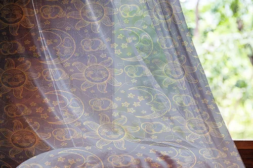 Vista 58 de Ambesonne Cortinas de tul Eiffel con bolsillo para barra, globos retro de corazón de café, remolinos de hito francés, cortina transparente