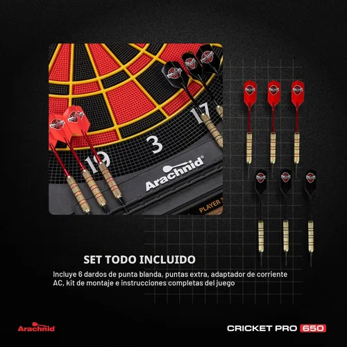 Vista 7 de Arachnid Cricket Pro Tournament-Quality Electronic Dartboard up to 40 Games and 315 Variations (Including Popular Cricket Modes)