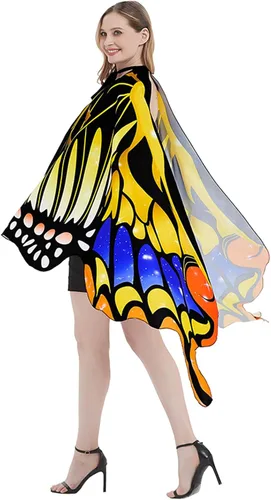 Vista 4 de Butterfly Wings for Women Adult Large Fairy Cape Halloween Dancing Festival Costume