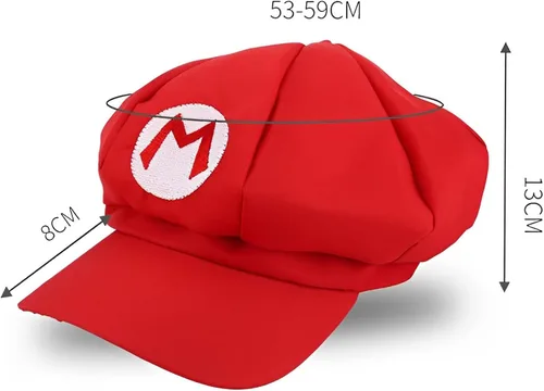 Vista 2 de COSTOYFUN Paquete de 2 gorras de disfraz de anime Halloween Copslay unisex para adultos (rojo y verde)