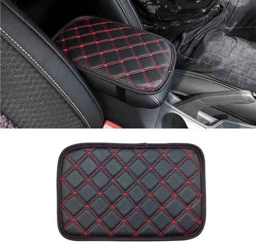 Vista 7 de 8sanlione - Tapete de almacenamiento para reposabrazos de automóvil, funda de cuero de fibra para consola central de automóvil, accesorios para Beige