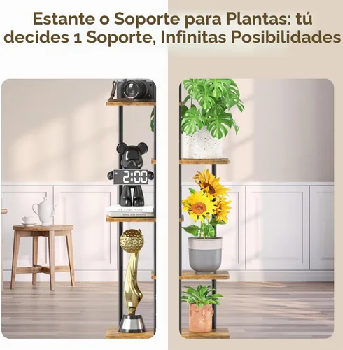 Vista 8 de LASZOLA Soporte Negro de Madera de 5 Niveles para Plantas de Interior para Macetas Más Grandes de Servicio Pesado, Estantes Verticales Resistentes